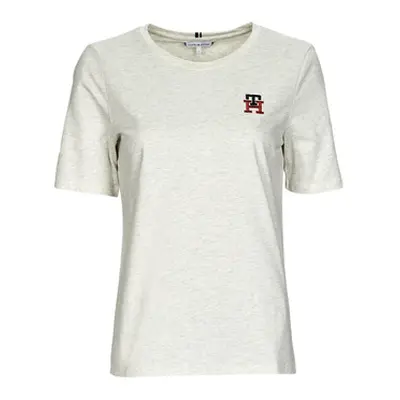 Tommy Hilfiger REG MONOGRAM EMB C-NK SS women's T shirt in Beige