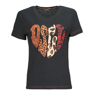 Desigual HEART women's T shirt in Black