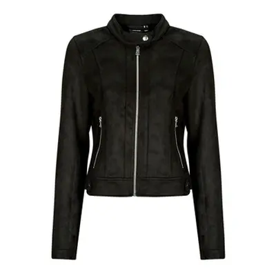 Vero Moda VMJOSE MARI SHORT FAUX SUEDE JACKET BOOS women's Leather jacket in Black