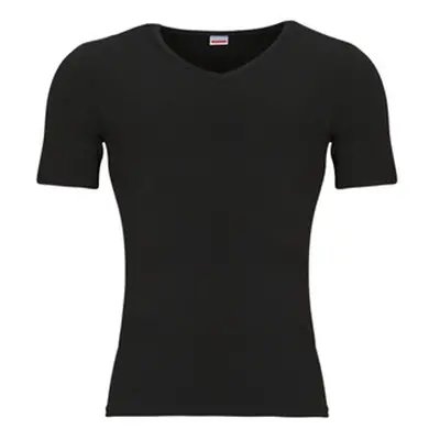 Damart CLASSIC SHORT SLEEVE V-NECK T SHIRT GRADE 3 men's Bodysuits in Black