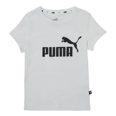 Puma ESS TEE girls's Children's T shirt in White