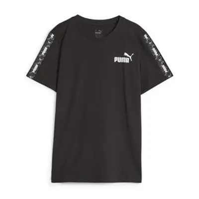 Puma ESS TAPE CAMO TEE B boys's Children's T shirt in Black