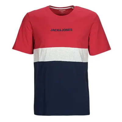 Jack & Jones JJEREID BLOCKING TEE SS men's T shirt in Multicolour