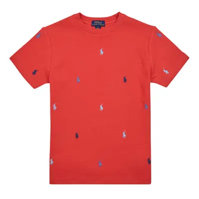 Polo Ralph Lauren SS CN-KNIT SHIRTS-T-SHIRT girls's Children's T shirt in Red