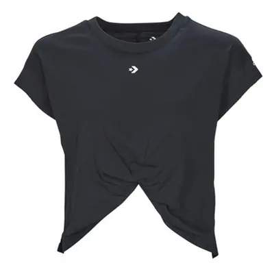 Converse STAR CHEVRON TWIST women's T shirt in Black