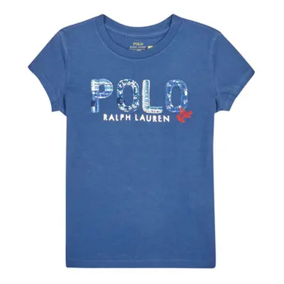 Polo Ralph Lauren SS POLO TEE-KNIT SHIRTS-T-SHIRT girls's Children's T shirt in Blue