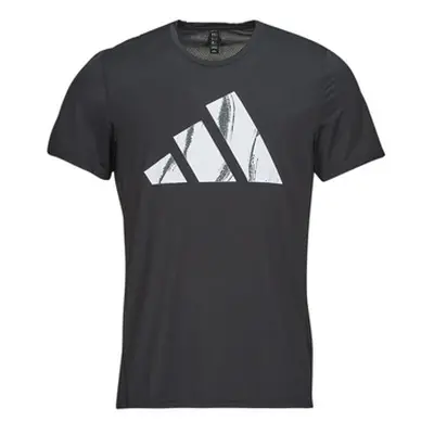 Adidas RUN IT BOS TEE men's T shirt in Black