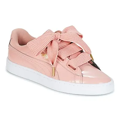 Puma BASKET HEART PATENT W'S women's Shoes (Trainers) in Pink