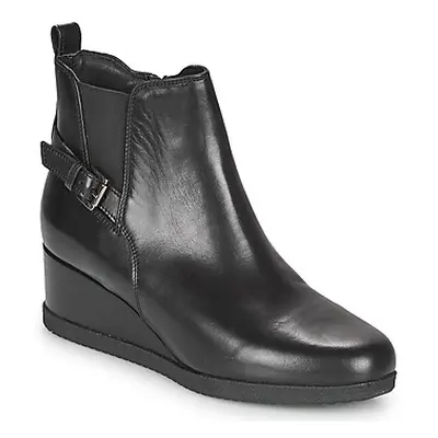 Geox ANYLLA WEDGE women's Low Ankle Boots in Black