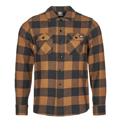 Dickies NEW SACRAMENTO SHIRT men's Long sleeved Shirt in Brown