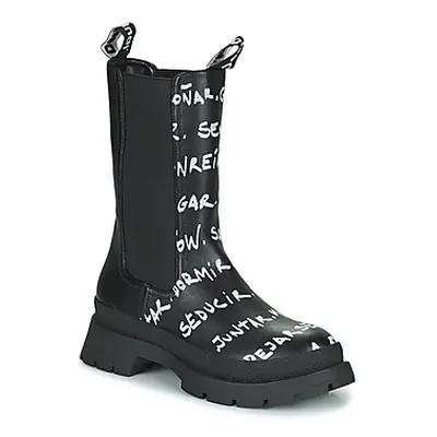 Desigual SHOES CHELSEA HIGH LETTERING women's Mid Boots in Black