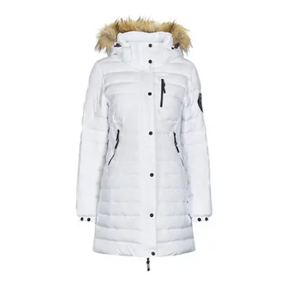 Superdry FUJI HOODED MID LENGTH PUFFER women's Jacket in White