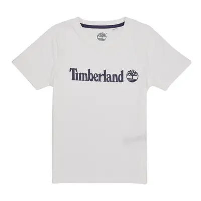 Timberland T25T77 boys's Children's T shirt in White