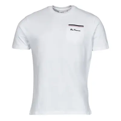 Ben Sherman PIQUE POCKETT men's T shirt in White