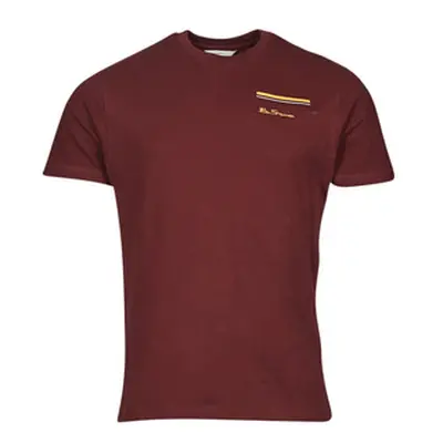 Ben Sherman PIQUE POCKETT men's T shirt in Bordeaux