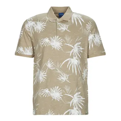 Jack & Jones JORCRAYON AOP POLO SS men's Polo shirt in Beige