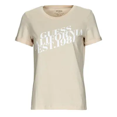 Guess SS CN AURELIA TEE women's T shirt in Beige