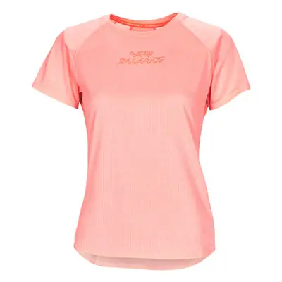 New Balance Printed Impact Run Short Sleeve women's T shirt in Pink