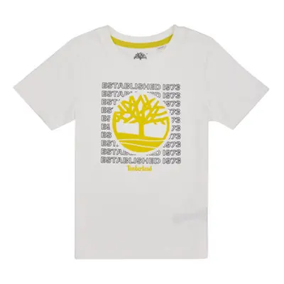 Timberland T25T97 boys's Children's T shirt in White