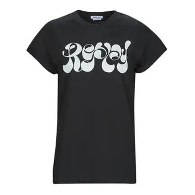 Replay W3588G women's T shirt in Black