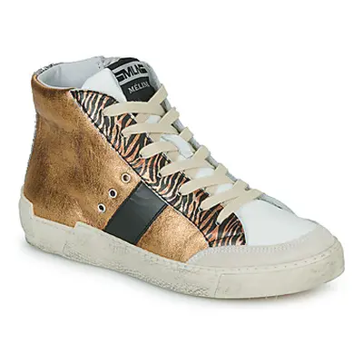 Meline NKC1151 women's Shoes (High-top Trainers) in Gold