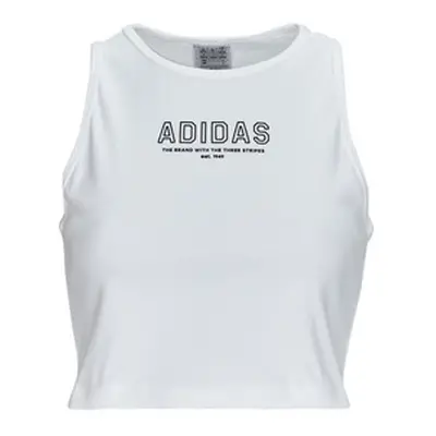 Adidas Crop Top WHITE women's T shirt in White