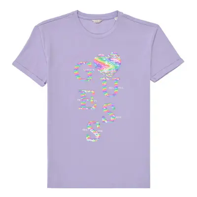 Guess DEIFO girls's Children's T shirt in Purple