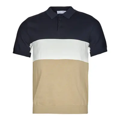 Selected SLHMATTIS SS KNIT BLOCK POLO B men's Polo shirt in Multicolour