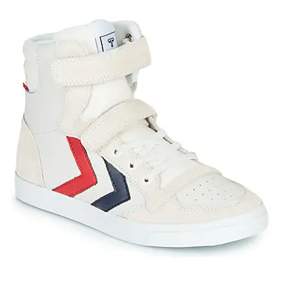 Hummel SLIMMER STADIL LEATHER HIGH JR boys's Children's Shoes (High-top Trainers) in White