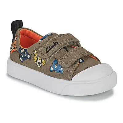 Clarks CITY BRIGHT T boys's Children's Shoes (Trainers) in Kaki