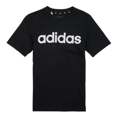 Adidas LIN TEE boys's Children's T shirt in Black