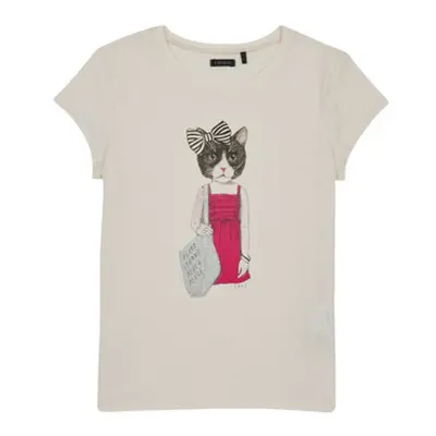 Ikks XW10062 girls's Children's T shirt in White