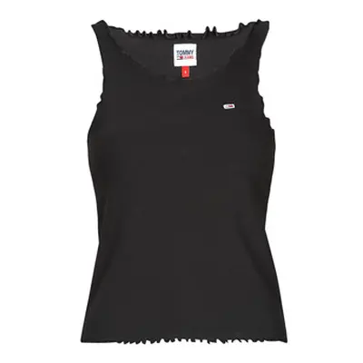 Tommy Jeans TJW SKINNY RIB BABYLOCK TANK women's Blouse in Black