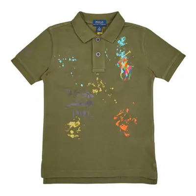 Polo Ralph Lauren SSKCM2-KNIT SHIRTS-POLO SHIRT boys's Children's polo shirt in Kaki