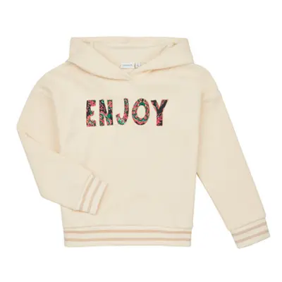 Name it NKFLONNA LS SWE WH BRU PS girls's Children's Sweatshirt in White