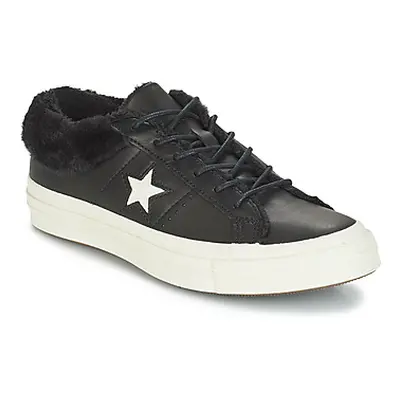 Converse ONE STAR LEATHER OX women's Shoes (Trainers) in Black