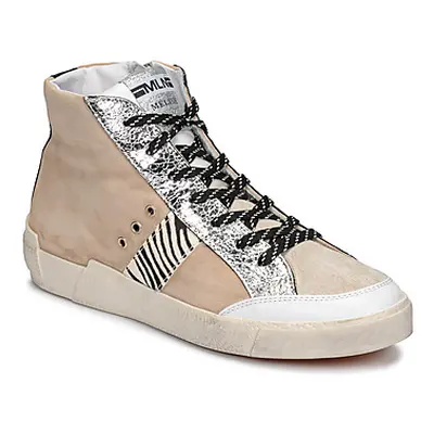 Meline NK1384 women's Shoes (High-top Trainers) in Beige