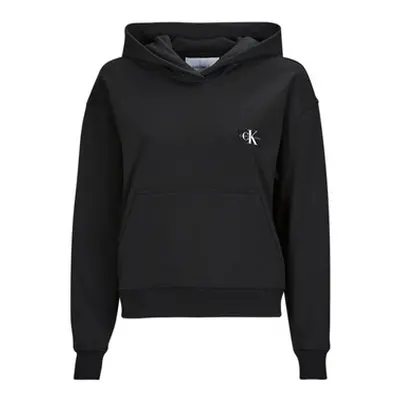 Calvin Klein Jeans WOVEN LABEL HOODIE women's Sweatshirt in Black