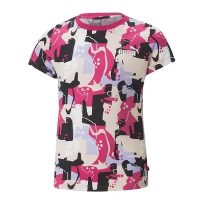 Puma ESS STREET ART LOGO girls's Children's T shirt in Multicolour