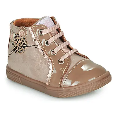 GBB NOUXY girls's Children's Shoes (High-top Trainers) in Beige