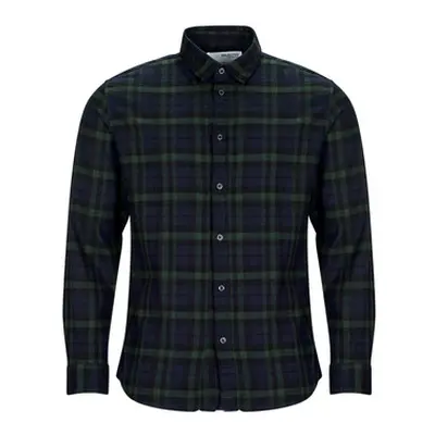 Selected SLHSLIMOWEN-FLANNEL SHIRT LS NOOS men's Long sleeved Shirt in Marine