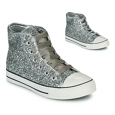 Citrouille et Compagnie OUTIL PAILLETTES girls's Children's Shoes (High-top Trainers) in Silver