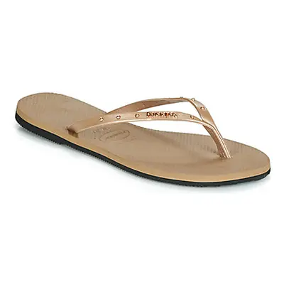 Havaianas YOU MAXI women's Flip flops / Sandals (Shoes) in Gold