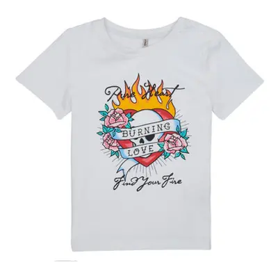 Only KOGALICE-REG-S/S-BURNING-TOP-BOX-JRS girls's Children's T shirt in White