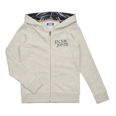 Jack & Jones JORCRAYON SWEAT ZIP HOOD boys's Children's sweatshirt in Beige