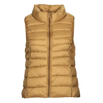 Only ONLNEWCLAIRE QUILTED WAISTCOAT OTW women's Jacket in Brown