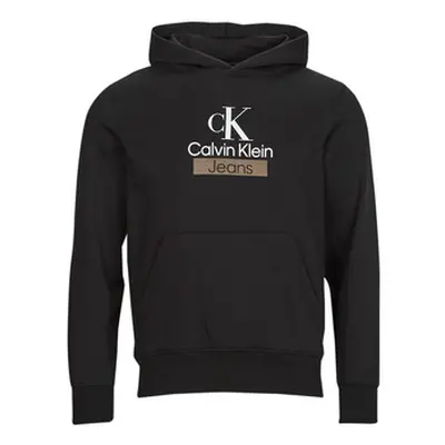 Calvin Klein Jeans STACKED ARCHIVAL HOODY men's Sweatshirt in Black