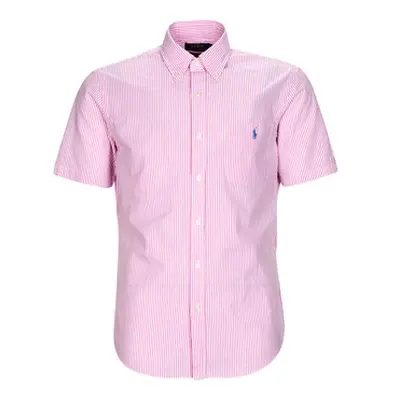 Polo Ralph Lauren CHEMISE COUPE DROITE EN SEERSUCKER men's Short sleeved Shirt in Pink