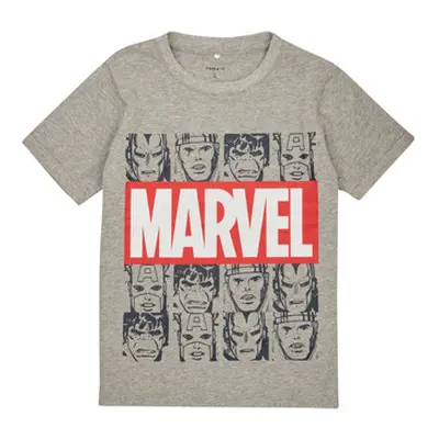 Name it NKMMACKIN MARVEL SS TOP boys's Children's T shirt in Grey