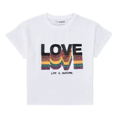 Desigual BERTINI girls's Children's T shirt in White